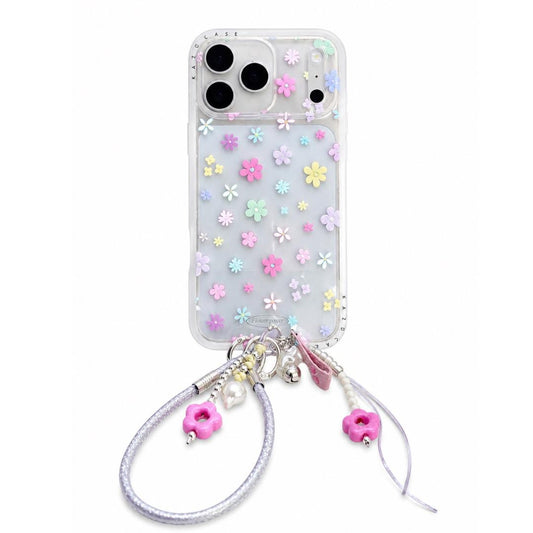 Funda Flores Con Strap Para iPhone