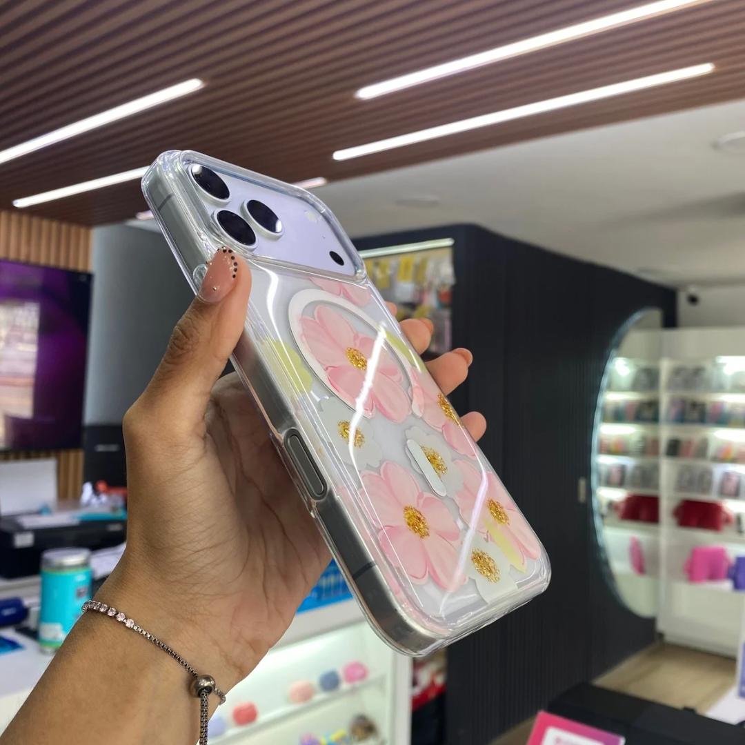 Funda Floral Transparente Para iPhone