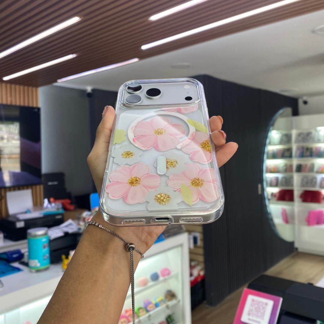 Funda Floral Transparente Para iPhone