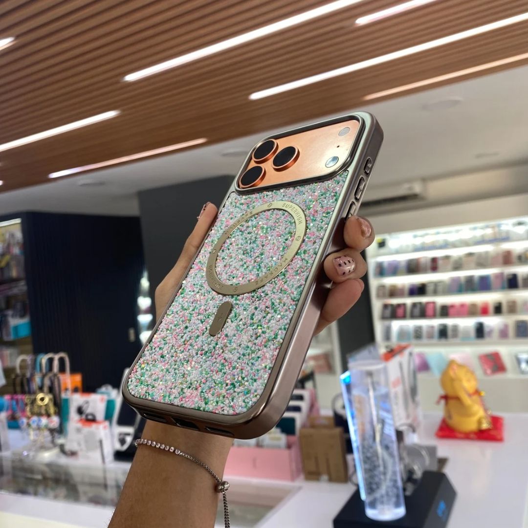 Funda Glitter Multicolor Con Magsafe Para iPhone