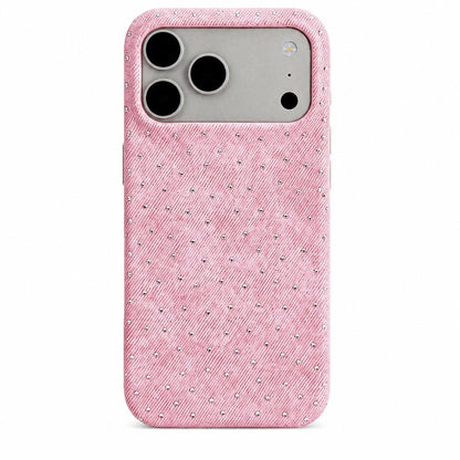 Funda Para iPhone De Tela Rosa Con Cristales