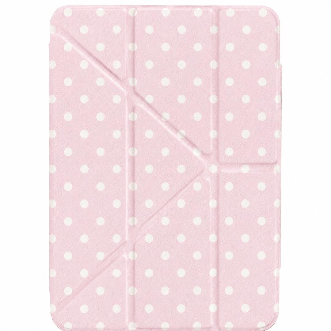 Funda Rosa Con Lunares Blancos Para iPad A16