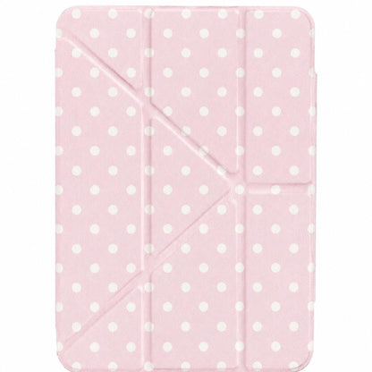 Funda Rosa Con Lunares Blancos Para iPad A16