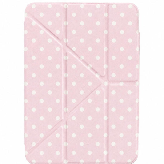 Funda Rosa Con Lunares Blancos Para iPad A16