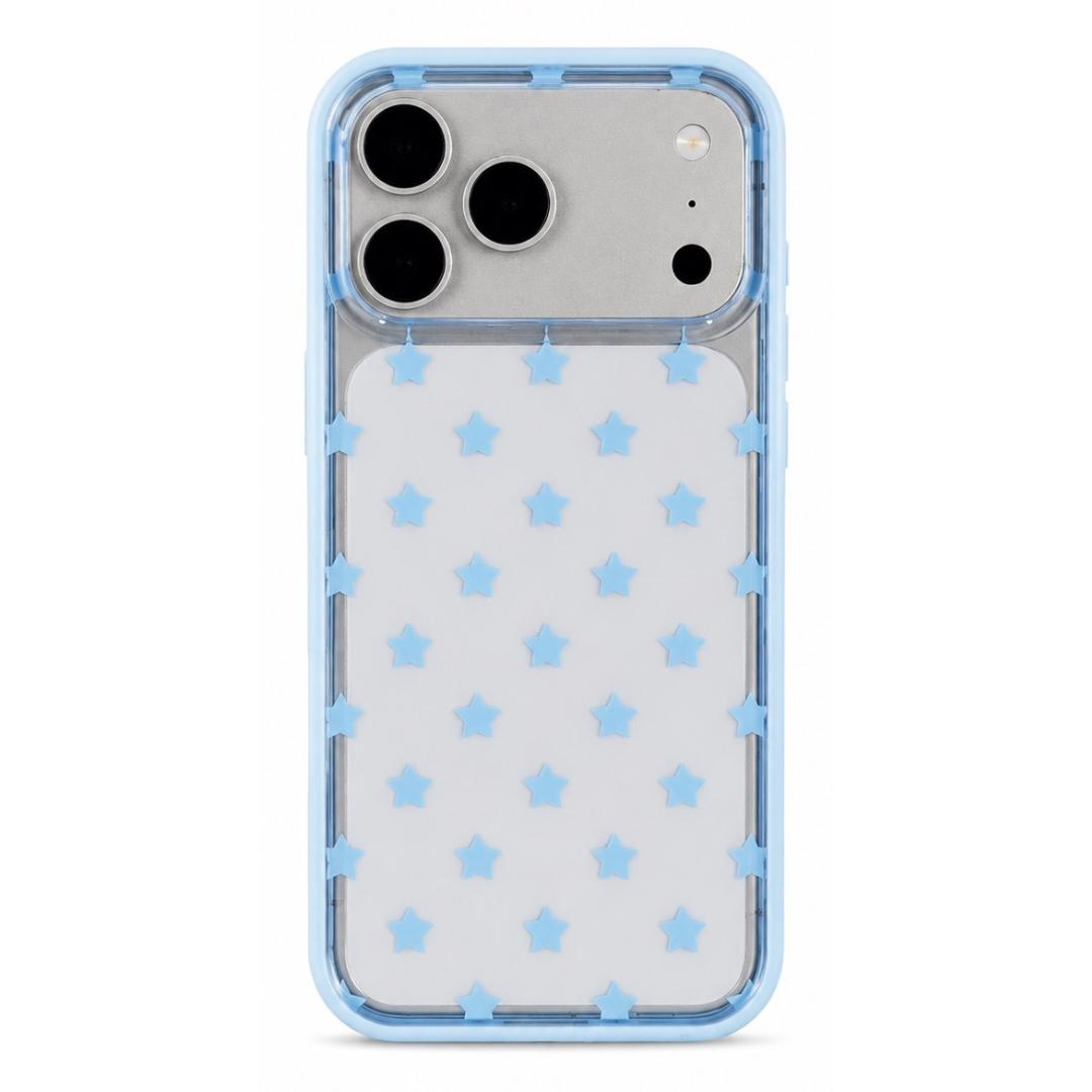 Funda Transparente Con Estrellas Azules Para iPhone
