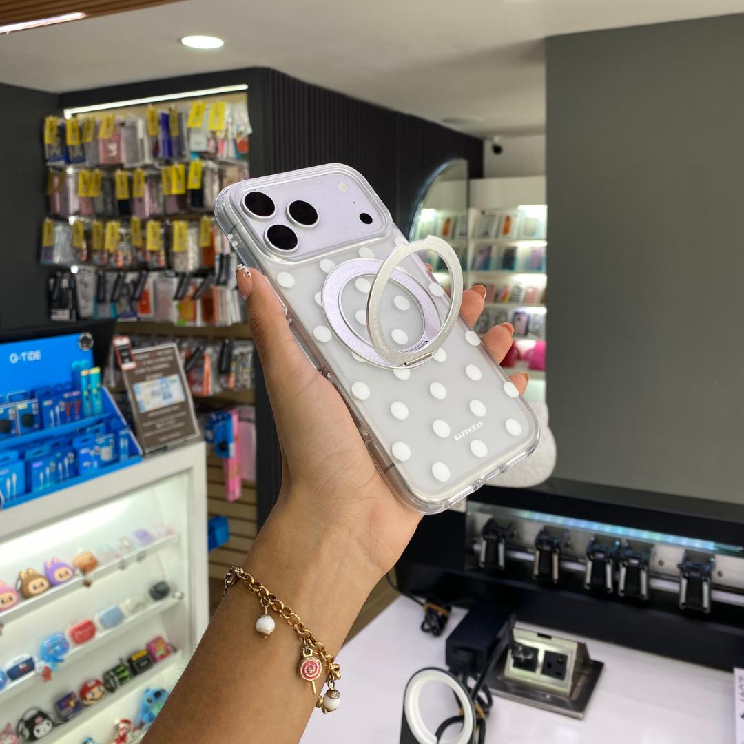 Funda Diseño Lunares Soporte Magsafe Para iPhone 17Pro Max
