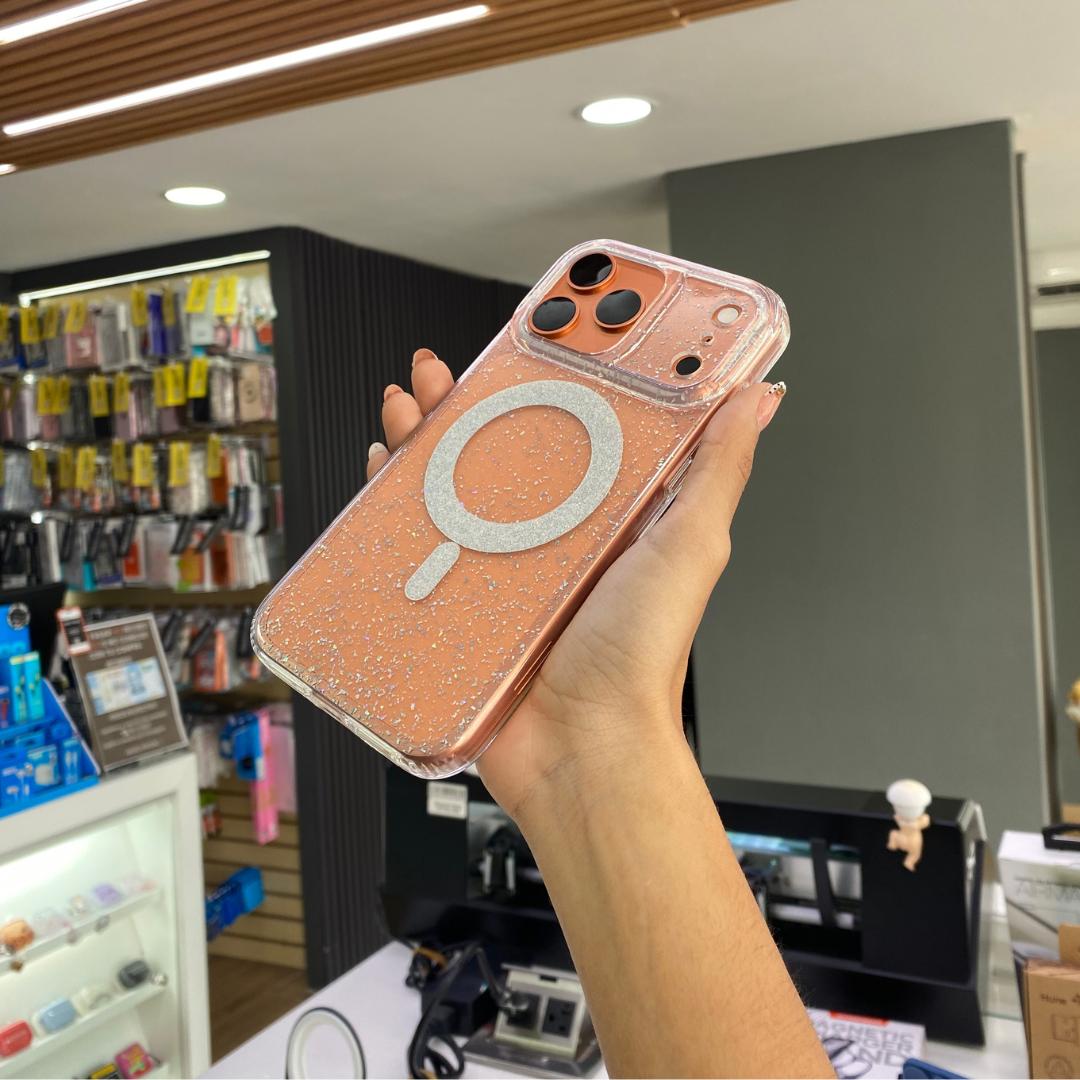 Funda Glitter Transparente Magsafe Para iPhone 17Pro Max