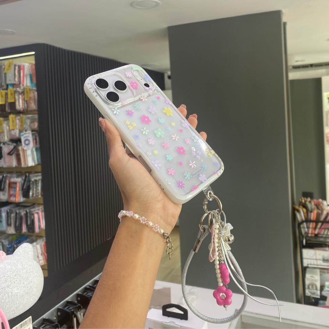 Funda Flores Con Strap Para iPhone