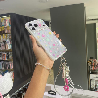 Funda Flores Con Strap Para iPhone