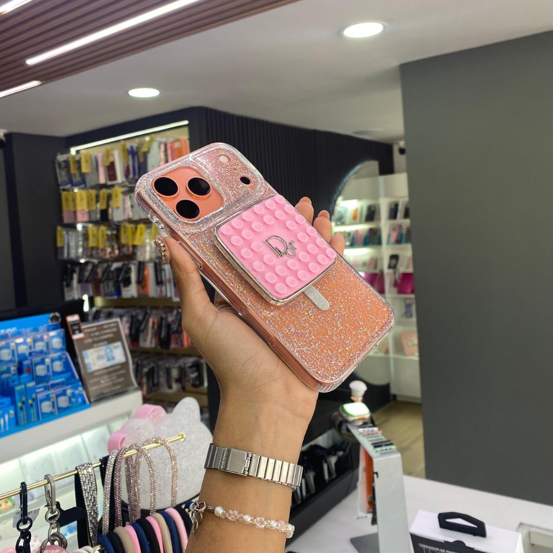 Ventosa Doble Para Celular Con Diseño Rosa